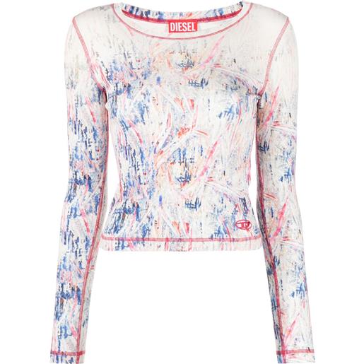 Diesel t-shirt con stampa astratta - bianco
