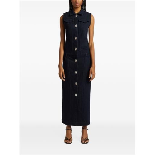 Christopher Esber abito lungo denim con chiusura a girello - blu