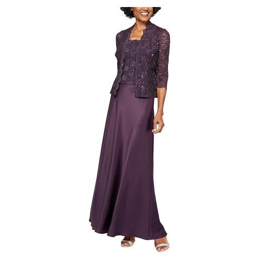 Alex Evenings abito a due pezzi con giacca in pizzo (taglie piccole e regolari) vestito per occasioni speciali donna (pacco da 2)