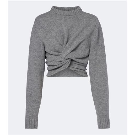 Balenciaga pullover cropped in lana