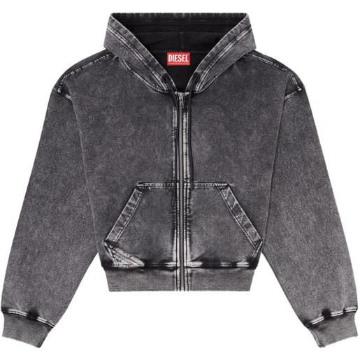 Diesel hoodie with denim effect - grigio