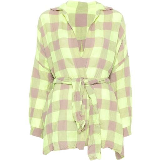 Daniela Gregis camicia a quadri con cintura - verde