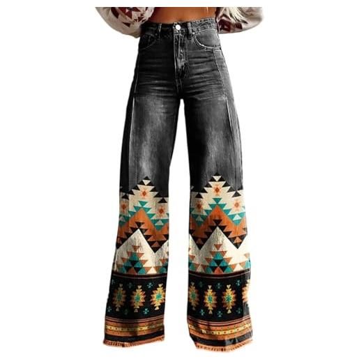 Udbeksid pantaloni a zampa donna anni 70 retrò jeans larghi vita alta baggy streetwear corduroy bootcut vintage fantasia a quadri denim stretch oversize casual hippie