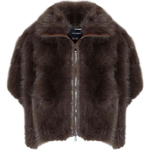 LOU ANDREA cappotto stile poncho - marrone