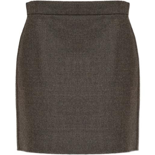 Max Mara short felted wool skirt - mud - marrone