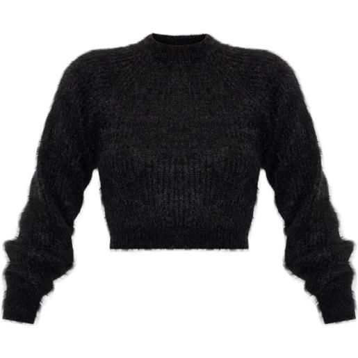 Max Mara mélange mohair cropped jumper - dark grey - grigio