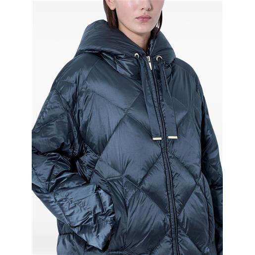 Max Mara cappotto trapuntato con cappuccio - blu