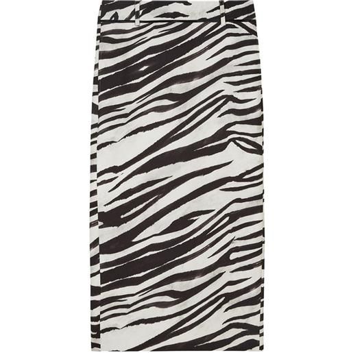 Patrizia Pepe gonna midi a matita con stampa zebra - bianco
