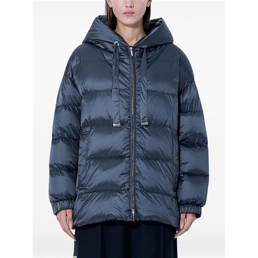 Max Mara piumino trapuntato con cappuccio - blu