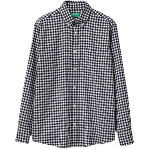 Benetton giacca-camicia in flanella a quadri - blu