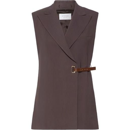 Sportmax blazer smanicato in viscosa - cioccolato - marrone