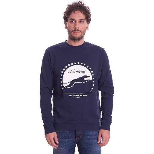 Trussardi felpa trussardi girocollo stampata, colore blu