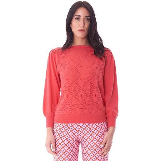 TWINSET maglia TWINSET logata rosa azalea, colore rosa