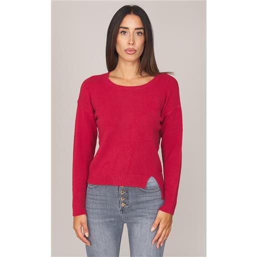 WHITE WISE maglia WHITE WISE girocollo con spacchetto, colore rosso