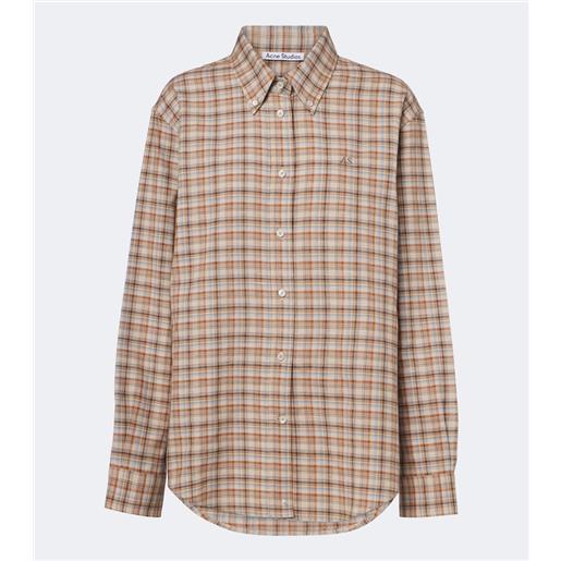 Acne Studios camicia in cotone e lino a quadri