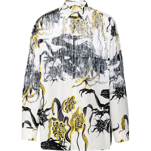 Prada camicia con stampa grafica - bianco