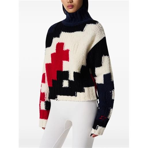 Perfect Moment chunky wool cropped sweater - bianco