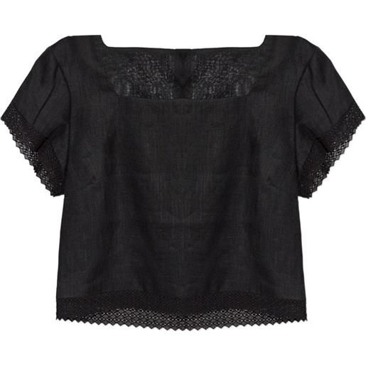 Posse alfie lace-trim blouse - nero