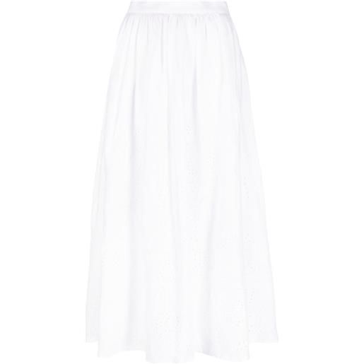 Polo Ralph Lauren gonna midi in pizzo sangallo - bianco