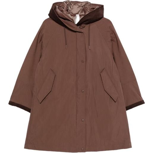 Duno nako hooded quilted-lining parka coat - marrone