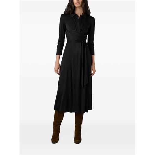 Dvf Vintage sana belted wrap-style midi dress - nero