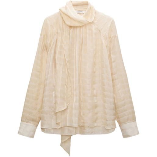 Dorothee Schumacher airy check check-pattern pussy-bow blouse - toni neutri