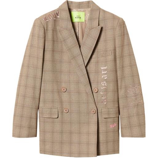 TWINSET blazer a quadri x myfo - toni neutri