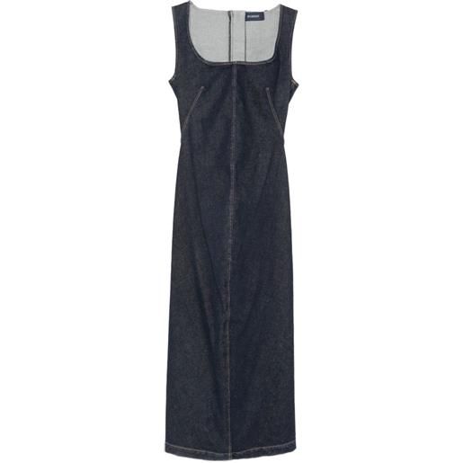Sportmax abito denim con zip - blu