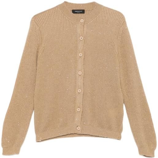 Fabiana Filippi sequin-embellished ribbed cardigan - toni neutri