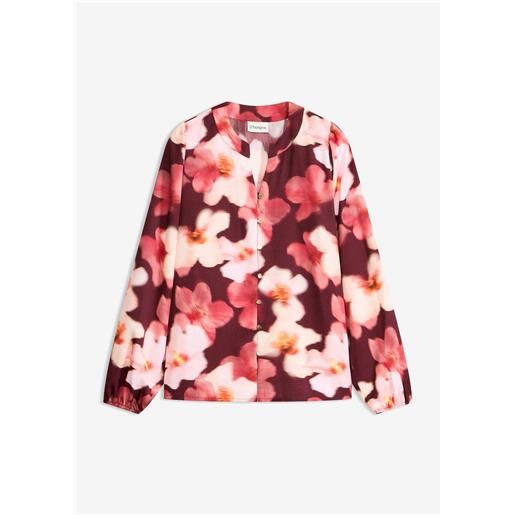 bonprix blusa in crêpe strutturato-rosso