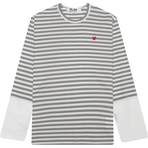 Comme Des Garçons Play maglia a righe - grigio