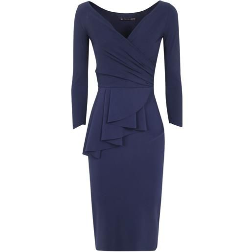 CHIARA BONI La Petite Robe ariane surplice-neck ruffled midi dress - blu
