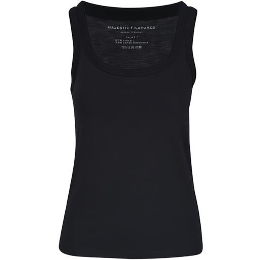 Majestic Filatures canotta con scollo ampio - nero