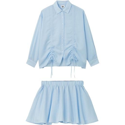 b+ab set camicia e minigonna - blu