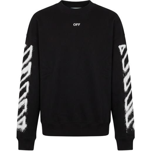 Off-White felpa arrows con effetto vernice spray - nero