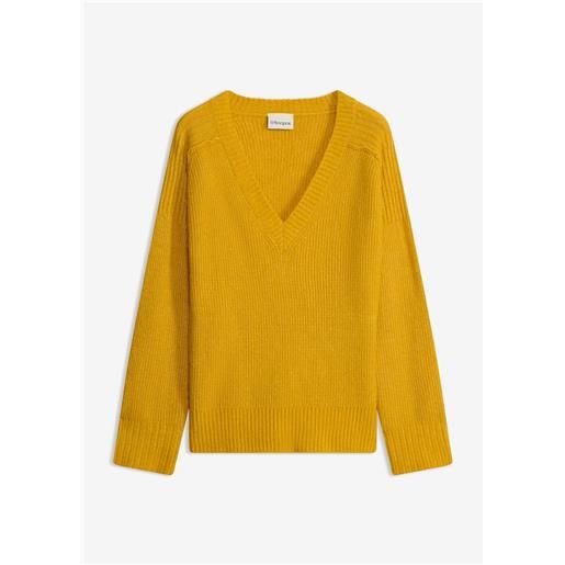 bonprix maglione oversize con scollo a v-giallo