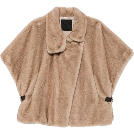 LIU JO faux-fur buckle-fastening jacket - toni neutri
