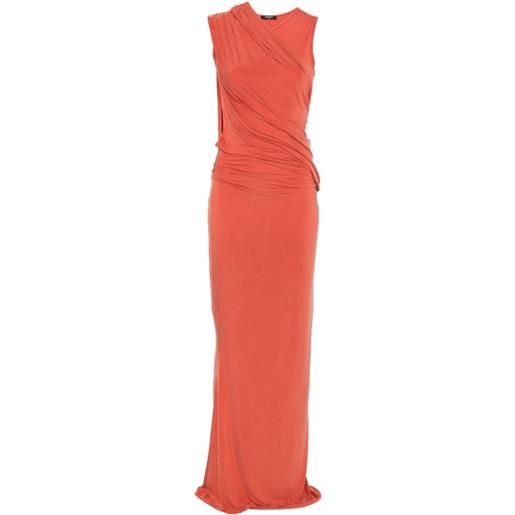 Balmain abito lungo drappeggiato - arancione