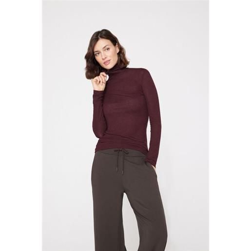 Tezenis maglia leggerissima collo alto con lana merino donna rosso