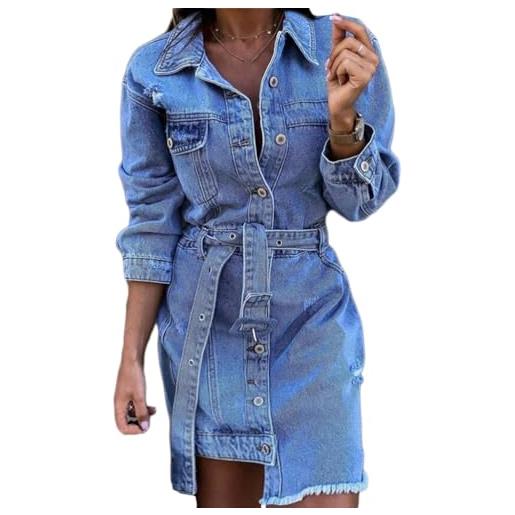nicticsi mini abito da donna elegante moda vestiti di jeans slim-fit estivi abito a manica corta chic retro bodycon vestito casual