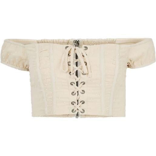 GUESS USA top con spalle scoperte - bianco