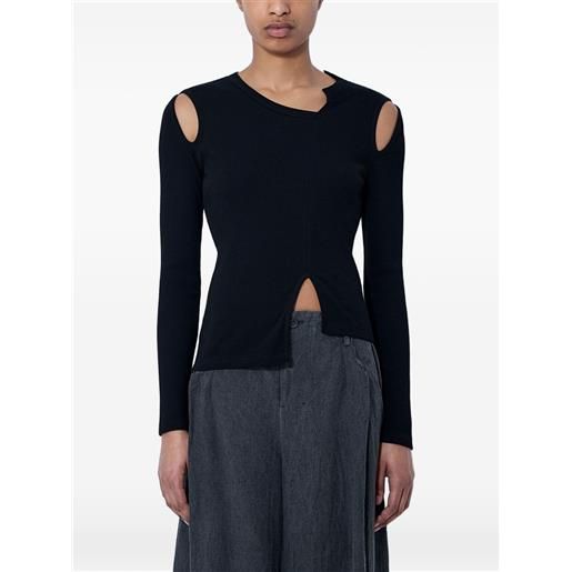Limi Feu t-shirt a coste con dettaglio cut-out - nero
