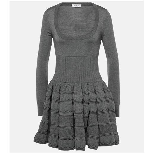 Alaia alaïa abito corto in misto lana