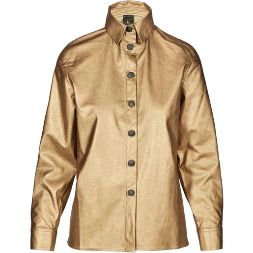 Tessitura camicia con effetto metallizzato - giallo