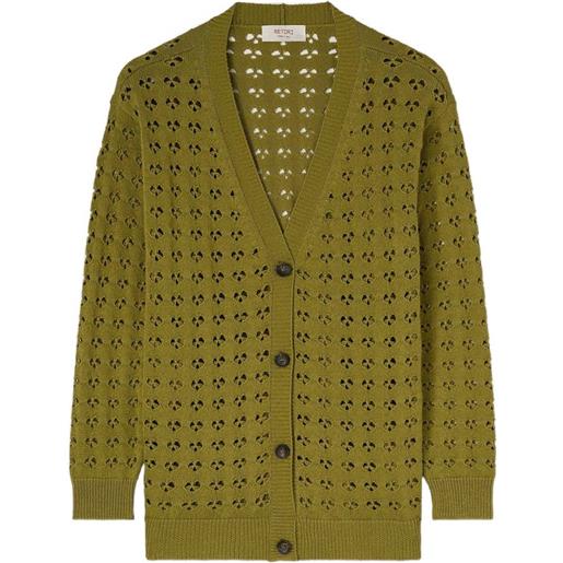 RETORI cardigan con cuciture - verde
