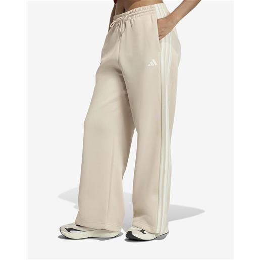 Adidas pantaloni lunghi adidas stadium 3 strisce beige donna - l