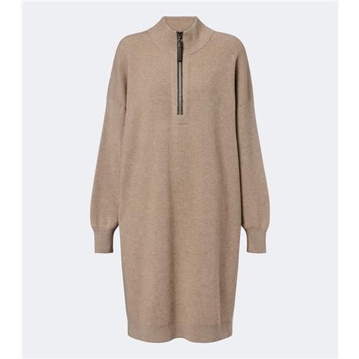 Brunello Cucinelli abito midi in lana, cashmere e seta