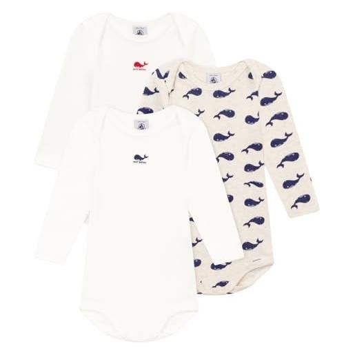 Petit Bateau a0bg8 body a maniche lunghe unisex - bimbi 0-24 (pacco da 1)