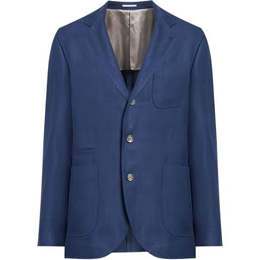 Brunello Cucinelli blazer sartoriale con tasca applicata - blu