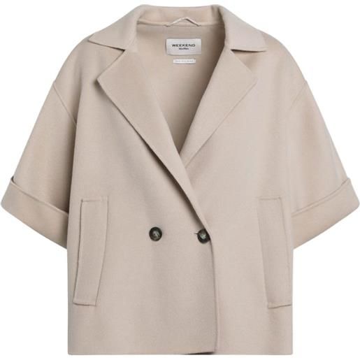 Weekend Max Mara short wool broadcloth coat - toni neutri